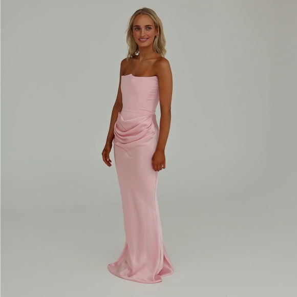 HOUSE OF CB Persephone Pink Gown XS - Picture 3 of 15